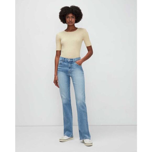 7 FOR ALL MANKIND Beauty Denim Easy Boot Light Wash Blue High Rise Women's 27 - Picture 2 of 15